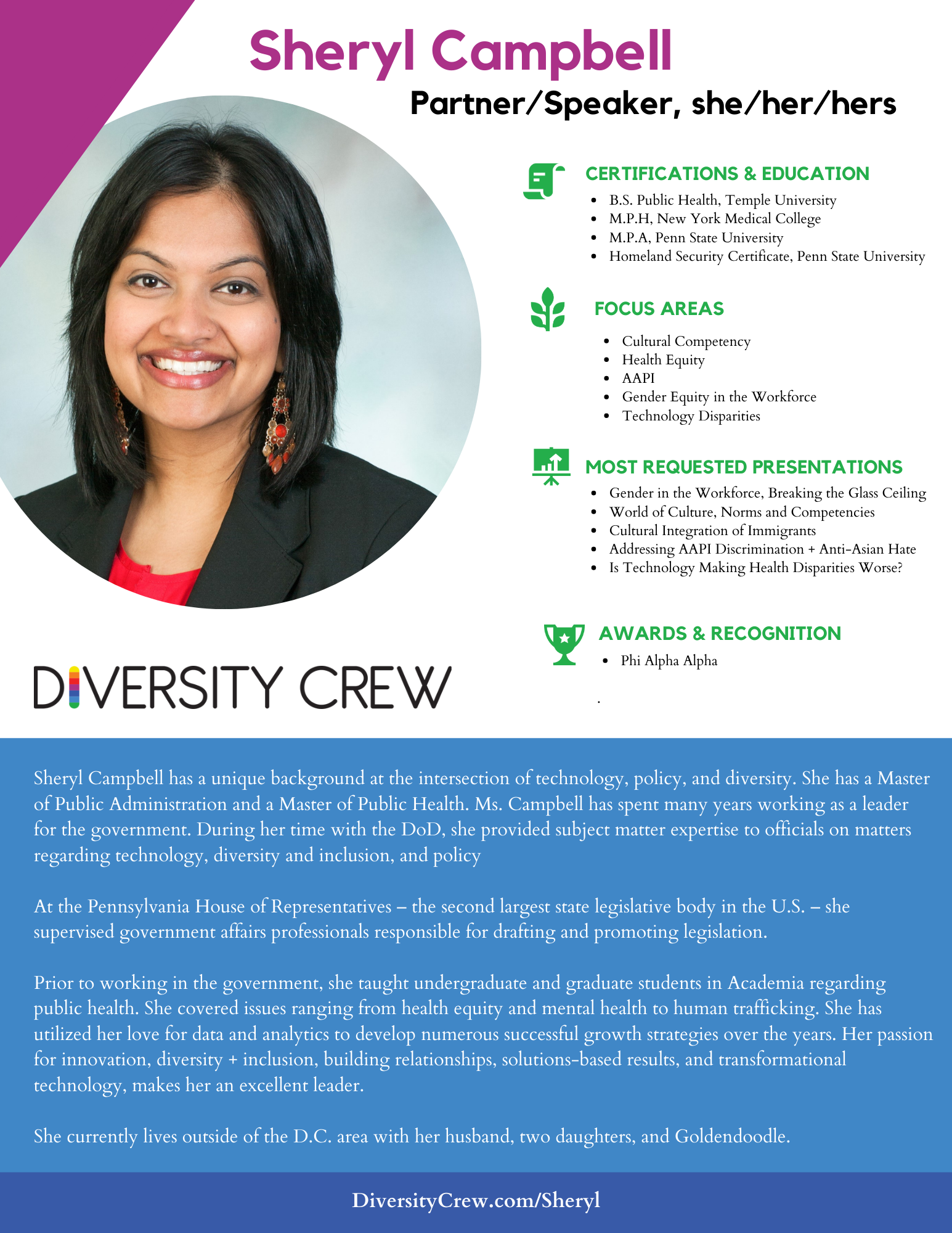 Sheryl Campbell – Diversity Crew